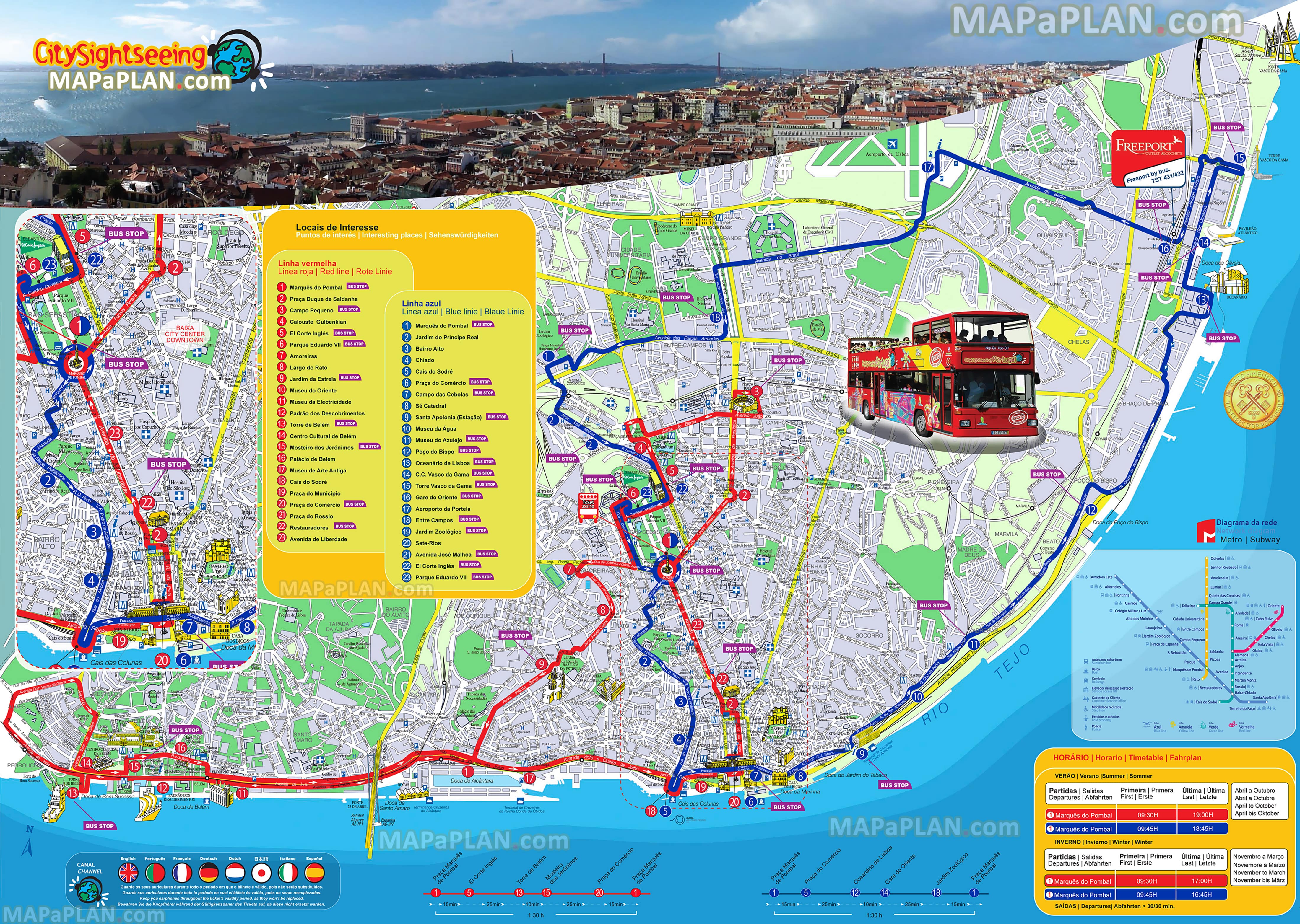 tourist attractions lisbon map