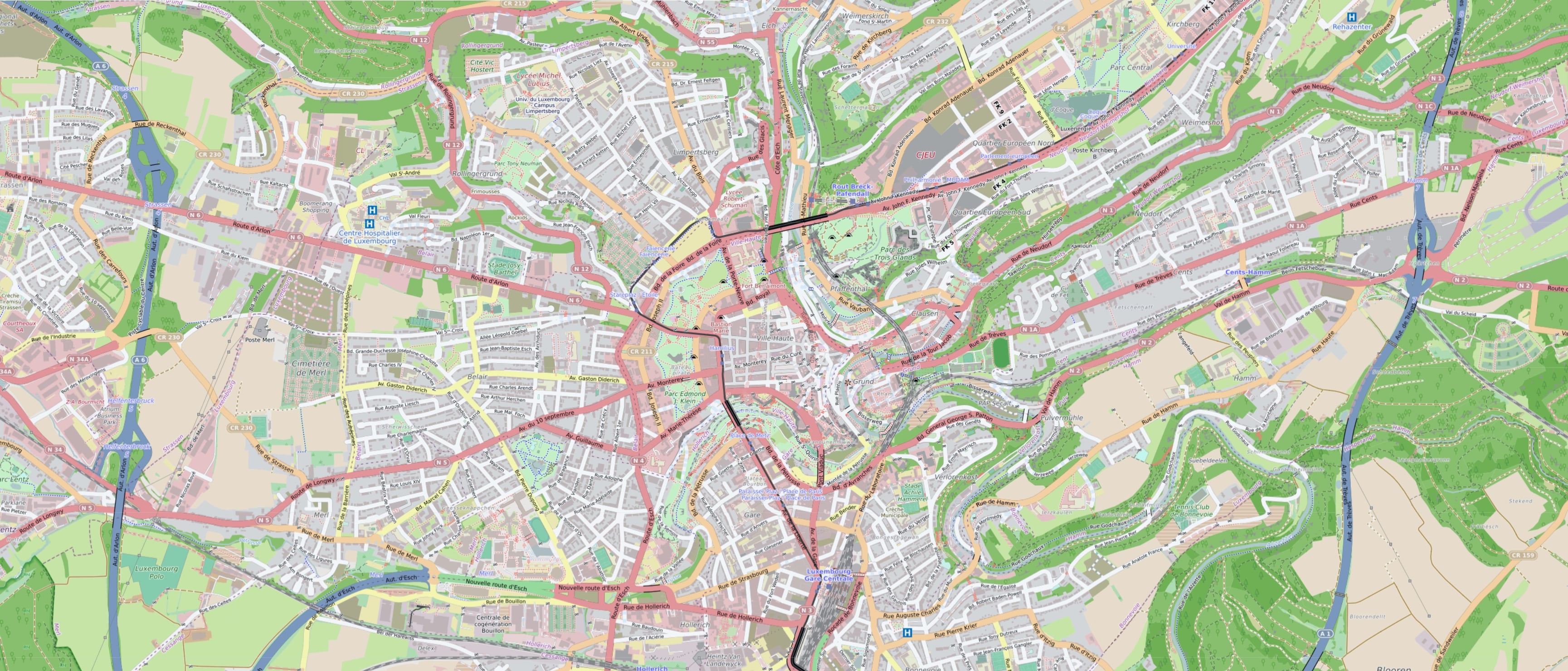 Carte Du Luxembourg Avec Les Quartiers Carte Du Luxembourg Avec Les Quartiers