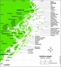 Carte archipel Stockholm îles