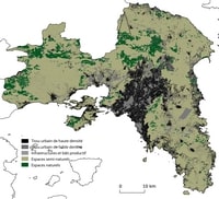 carte Athènes utilisation sols zones urbaines espaces naturels
