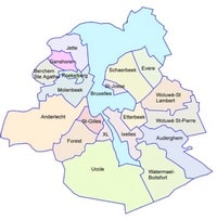 carte Bruxelles communes en couleur