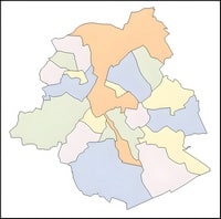 carte Bruxelles vierge communes couleur