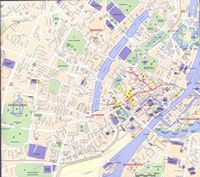 Carte centre de Copenhague avec les rues parcs et quartiers