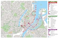 Carte Copenhague circuits touristiques bus