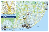 Carte de Lisbonne avec les principales zones touristiques, les rues et les parcs