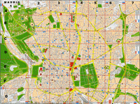 Carte de Madrid complète avec une vue d'ensemble de la ville