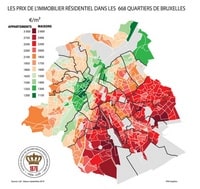 carte prix immobilier Bruxelles appartements maisons