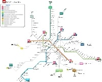 carte Rome transports métro train connexion aéroports