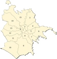 carte Rome vierge municipalités