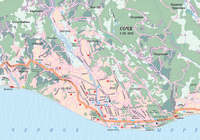 carte Sotchi routes hôpitaux églises