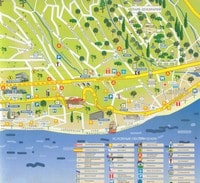 Carte de Sotchi touristique avec les banques, les restaurants et les hotels