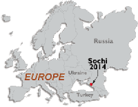 carte Sotchi localisation par rapport à l'Europe