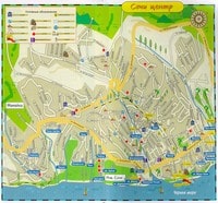 Carte de la ville de Sotchi avec les rues et des informations utiles