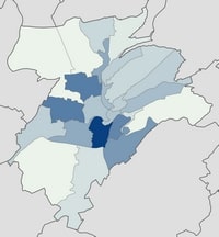carte ville de Luxembourg densité population quartier