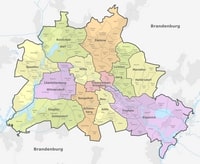 Carte Berlin arrondissements quartiers couleur