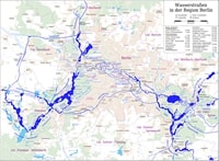 carte hydrographique Berlin plans eau canaux