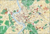Carte Rome quartiers rues monuments historiques