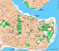 carte centre Istanbul gare grand bazar palais Topkapi