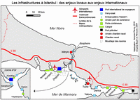 carte Istanbul infrastructures aéroports ports ferryboats