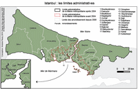 Carte d'Istanbul avec les limites administratives
