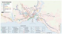 Carte d'Istanbul avec les transports, grande carte en détail avec les trains, les trams et le métro