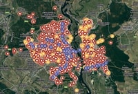 Carte interactive de Kiev avec les abris de protection