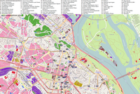 Carte de Kiev avec les sites touristiques, les cathédrales, les musées, les opéras, les auberges de jeunesse et les hôtels