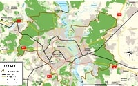 carte Kiev voies ferrées voies express routes principales