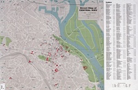 Grande carte du centre de Kiev détaillée avec l'index et la localisation des rues