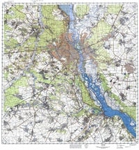 Grande carte topographique de Kiev avec les axes routiers