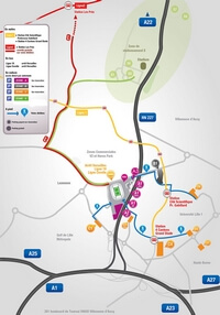 Carte Lille accès stade