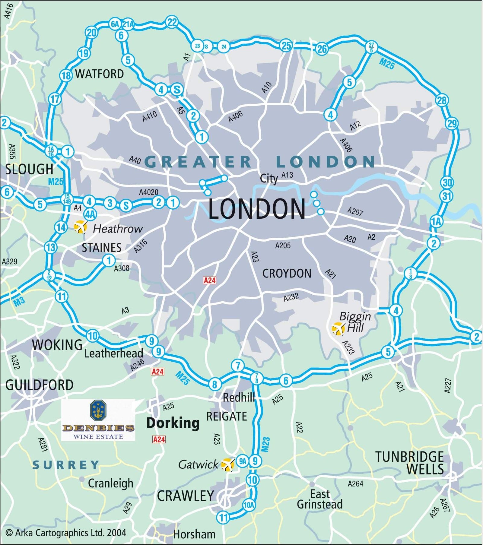 Carte de Londres à télécharger gratuitement en PDF pour imprimer