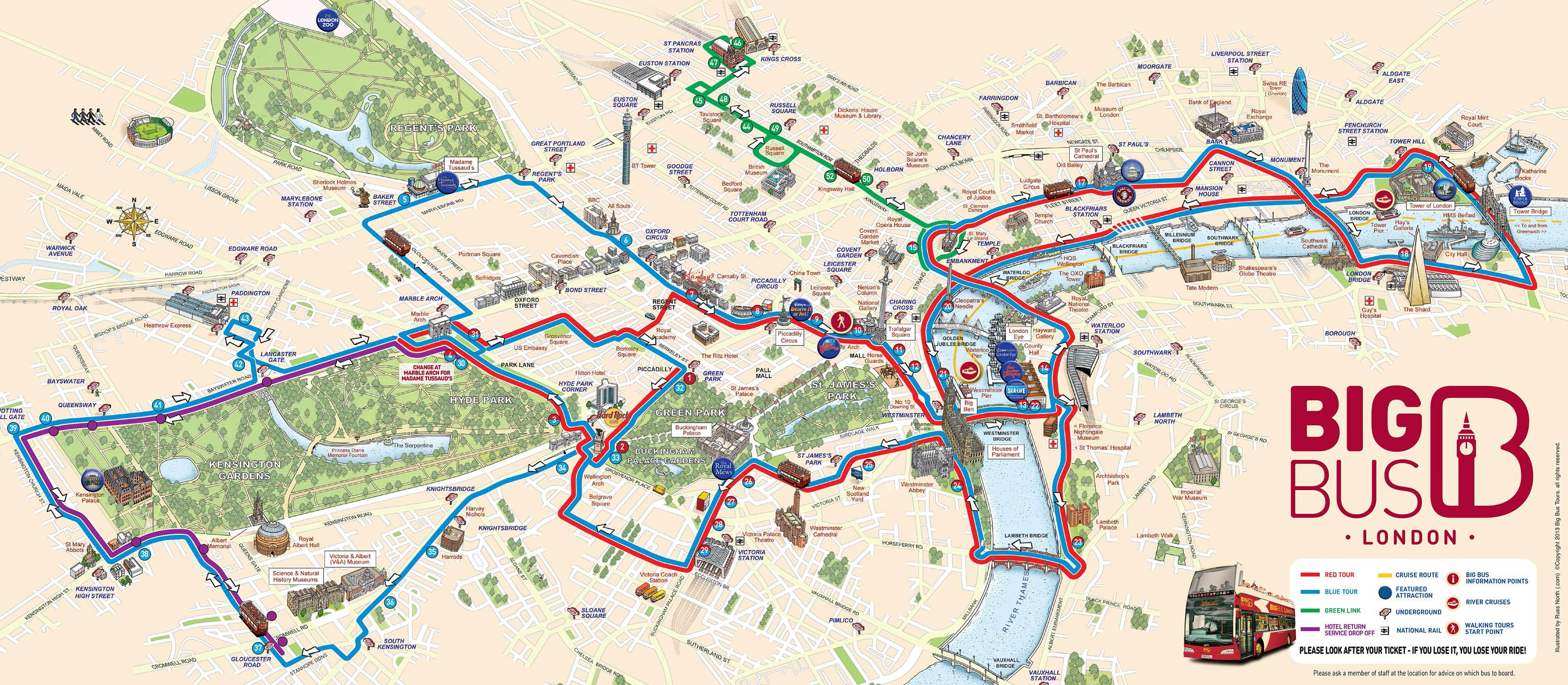 Carte Londres agglomération geante