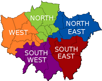 Carte de Londres avec la division par quartier