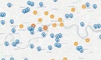Carte de Londres avec les fontaines d'eau potable