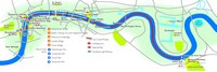 Carte de Londres avec la navette fluviale