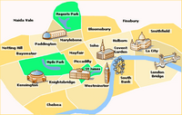 Carte de Londres centre avec les quartiers connus