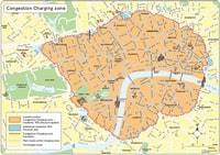 Carte Londres zone péage urbain