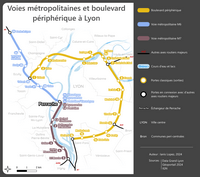 Carte routière Lyon périphérique