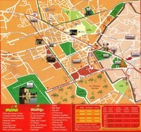 Carte de Marrakech avec un circuit touristique en bus
