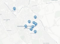 Carte de Marrakech avec les fontaines d'eau potable