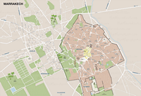 Carte de Marrakech avec les rues, les quartiers et les bâtiments importants