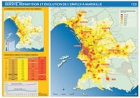 Carte de Marseille avec la densité, la répartition et l'évolution de l'emploi