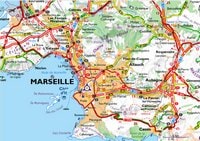 Carte de Marseille avec les routes