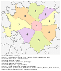 Carte Milan administrative