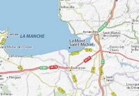 carte baie Mont-Saint-Michel routes