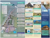 Carte du Mont-Saint-Michel avec le plan d'accès, le parking et les informations touristiques