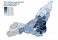 carte Montréal prix immobilier copropriétés