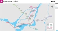 carte Montréal réseau de train aux alentours