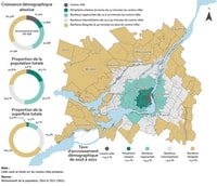 carte population de Montréal croissance démographique